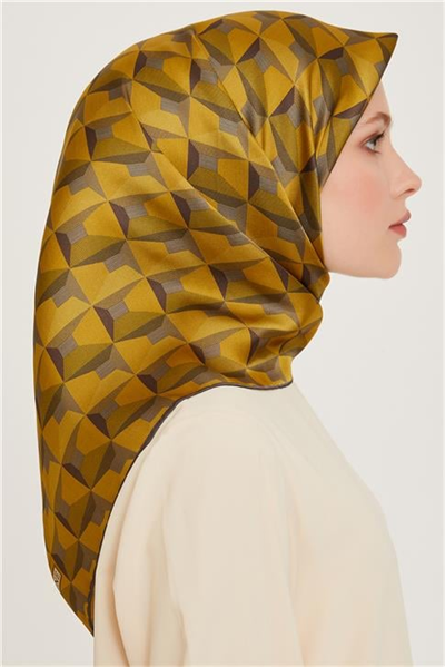 Armine Klasik Desenli Sura Saf İpek Eşarp 9204D 53