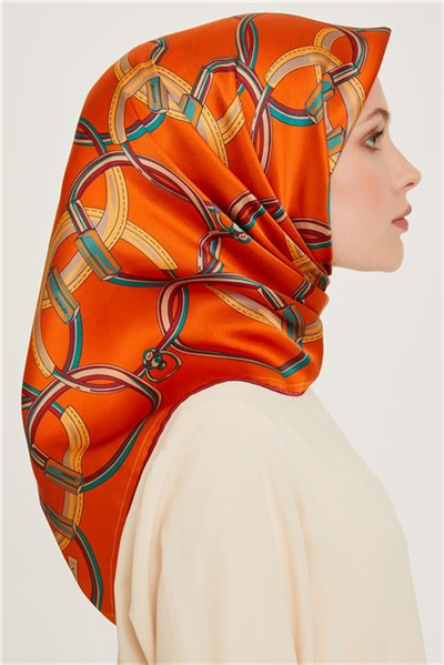Armine Klasik Desenli Sura Saf İpek Eşarp 9203D 89