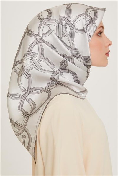 Armine Klasik Desenli Sura Saf İpek Eşarp 9203D 86
