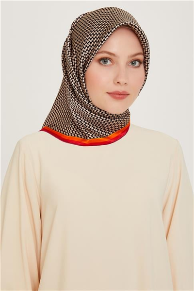Armine Klasik Desenli Sura Saf İpek Eşarp 9243D 06 02
