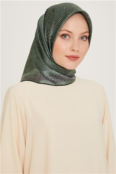 Armine Klasik Desenli Sura Saf İpek Eşarp 9252D 34