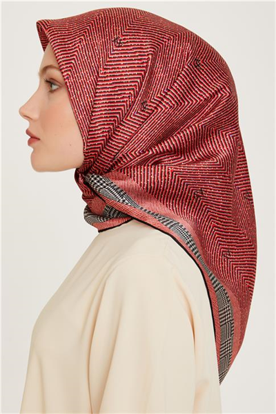 Armine Klasik Desenli Sura Saf İpek Eşarp 9252D 36
