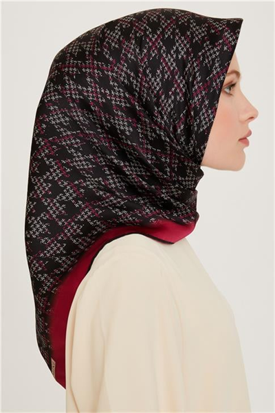 Armine Klasik Desenli Sura Saf İpek Eşarp 9239D 04