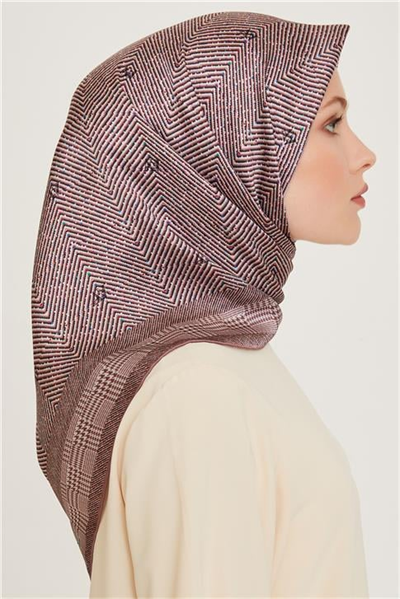 Armine Klasik Desenli Sura Saf İpek Eşarp 9252D 83