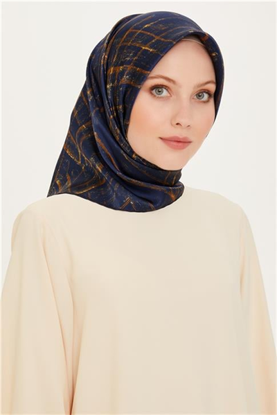 Armine Klasik Desenli Sura Saf İpek Eşarp 9258D 03