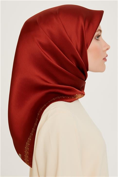 Armine Klasik Desenli Sura Saf İpek Eşarp 9260D 03 83