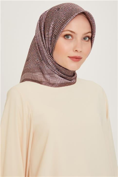 Armine Klasik Desenli Sura Saf İpek Eşarp 9252D 83