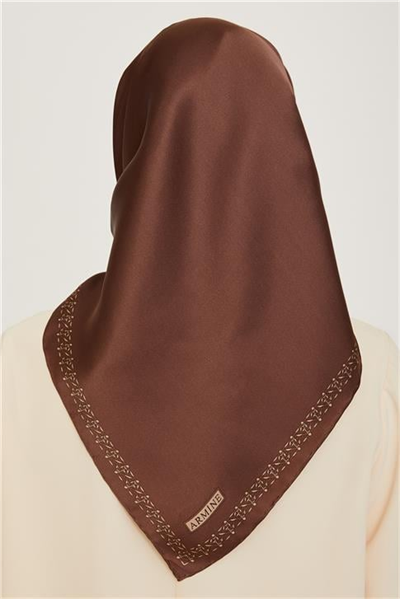 Armine Klasik Desenli Sura Saf İpek Eşarp 9260D 03 34