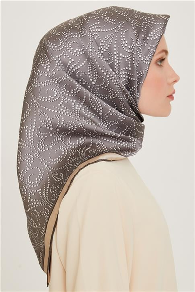 Armine Klasik Desenli Sura Saf İpek Eşarp 9246D 33