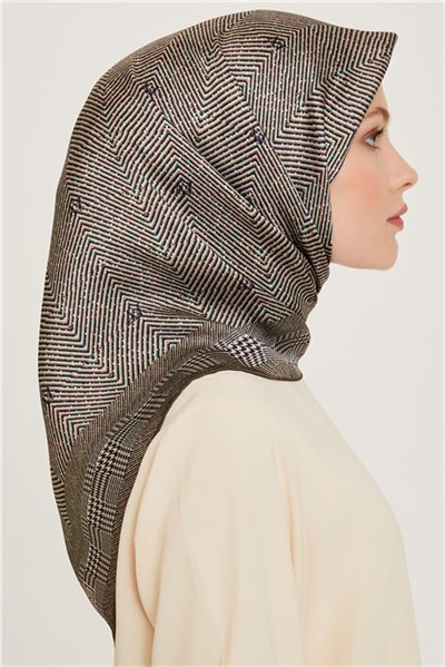 Armine Klasik Desenli Sura Saf İpek Eşarp 9252D 84