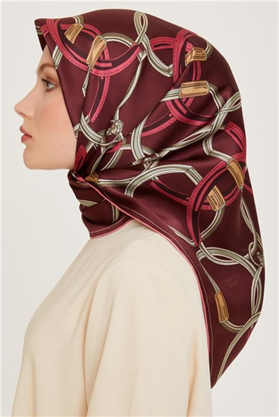 Armine Klasik Desenli Sura Saf İpek Eşarp 9203D 36