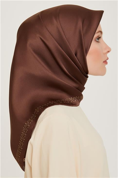 Armine Klasik Desenli Sura Saf İpek Eşarp 9260D 03 34
