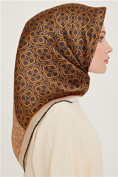 Armine Klasik Desenli Sura Saf İpek Eşarp 9248D 80 85