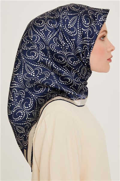 Armine Klasik Desenli Sura Saf İpek Eşarp 9246D 07