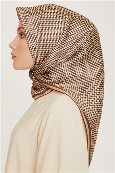 Armine Klasik Desenli Sura Saf İpek Eşarp 9243D 06 06
