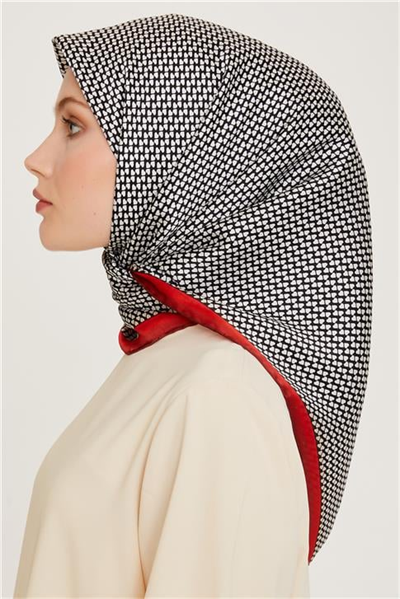 Armine Klasik Desenli Sura Saf İpek Eşarp 9243D 06 01