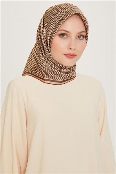 Armine Klasik Desenli Sura Saf İpek Eşarp 9243D 06 06