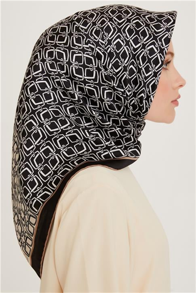Armine Klasik Desenli Sura Saf İpek Eşarp 9248D 80 50