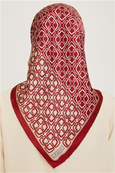 Armine Klasik Desenli Sura Saf İpek Eşarp 9248D 80 82
