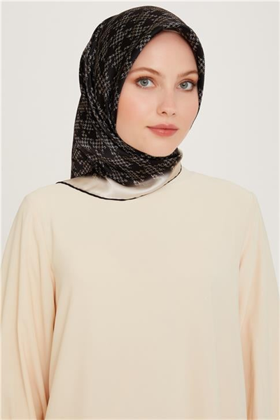 Armine Klasik Desenli Sura Saf İpek Eşarp 9239D 06