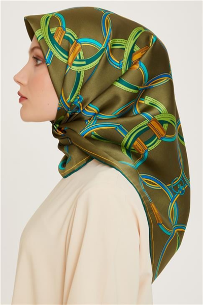 Armine Klasik Desenli Sura Saf İpek Eşarp 9203D 04