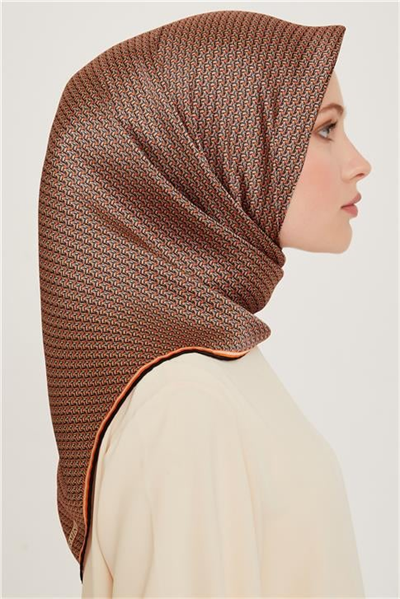 Armine Klasik Desenli Sura Saf İpek Eşarp 9250D 04