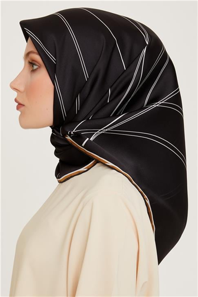 Armine Klasik Desenli Sura Saf İpek Eşarp 9251D 09
