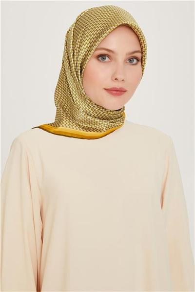 Armine Klasik Desenli Sura Saf İpek Eşarp 9243D 06 32