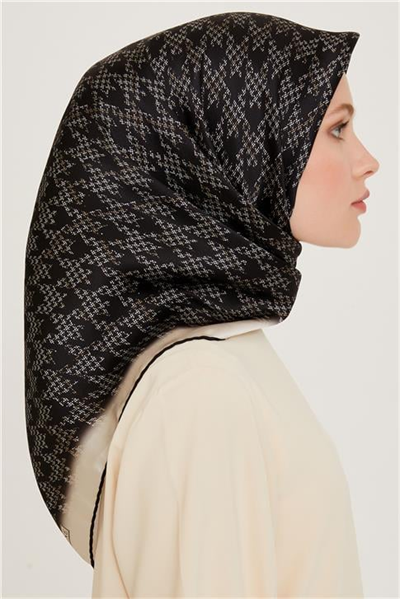 Armine Klasik Desenli Sura Saf İpek Eşarp 9239D 06