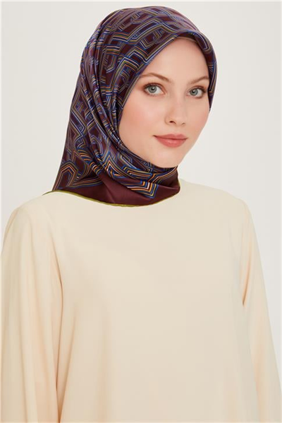Armine Klasik Desenli Sura Saf İpek Eşarp 9213D 84