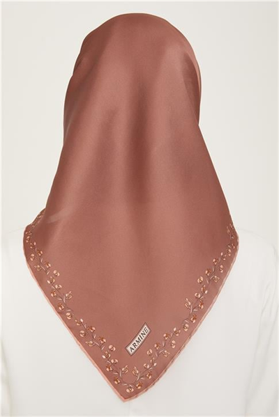 Armine Klasik Desenli Twill İpek Eşarp 24Ya9168 89 51
