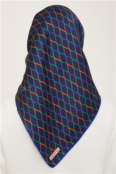 Armine Klasik Desenli Twill İpek Eşarp 24Ya9152 85 10
