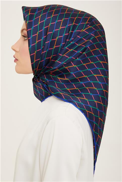 Armine Klasik Desenli Twill İpek Eşarp 24Ya9152 85 10