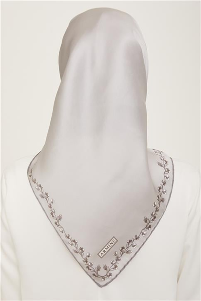 Armine Klasik Desenli Twill İpek Eşarp 24Ya9168 89 35