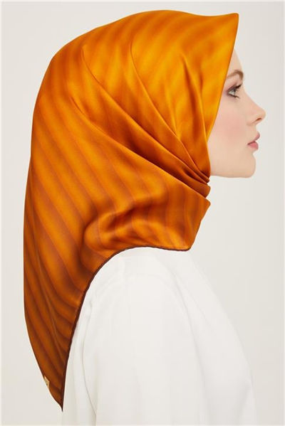 Armine Klasik Desenli Twill İpek Eşarp 24Ya9150 4 09