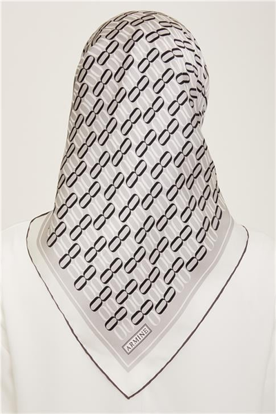 Armine Klasik Desenli Twill İpek Eşarp 24Ya9149 8 34