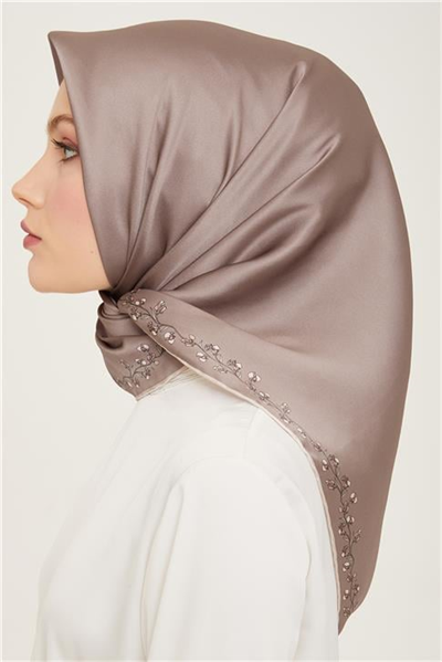 Armine Klasik Desenli Twill İpek Eşarp 24Ya9168 89 33