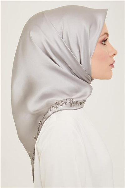 Armine Klasik Desenli Twill İpek Eşarp 24Ya9168 89 35