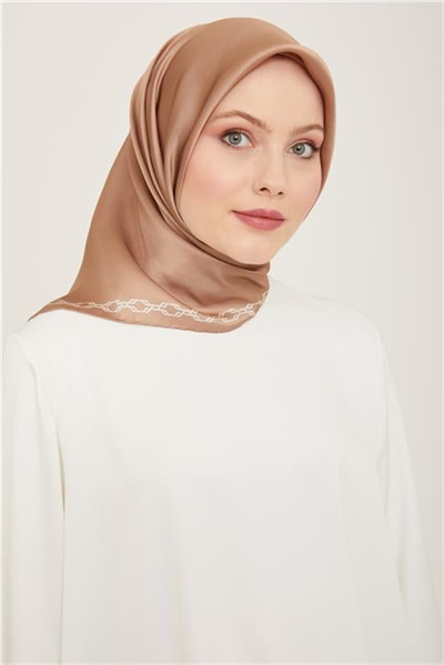 Armine Klasik Desenli Twill İpek Eşarp 24Ya9154 53 03