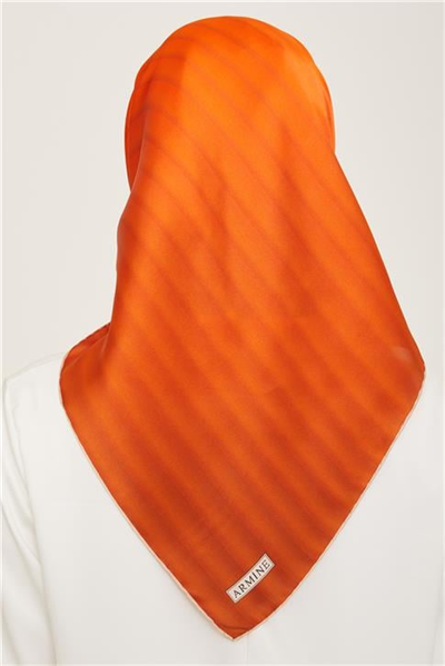 Armine Klasik Desenli Twill İpek Eşarp 24Ya9150 4 82