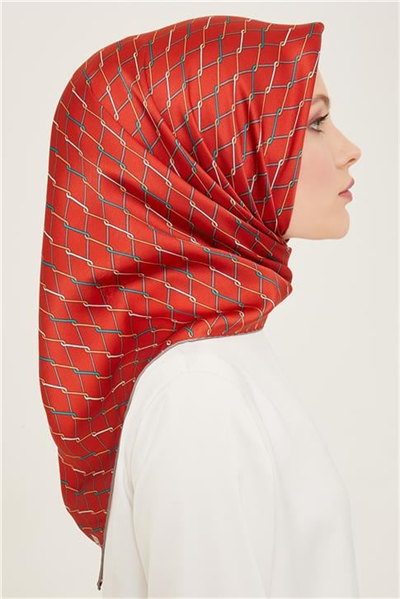 Armine Klasik Desenli Twill İpek Eşarp 24Ya9152 85 81