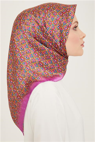 Armine Klasik Desenli Twill İpek Eşarp 24Ya9134 67 03