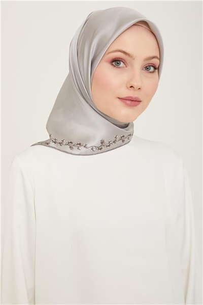 Armine Klasik Desenli Twill İpek Eşarp 24Ya9168 89 35