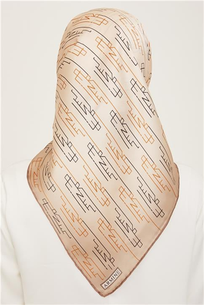 Armine Klasik Desenli Twill İpek Eşarp 24Ya9142 53 52