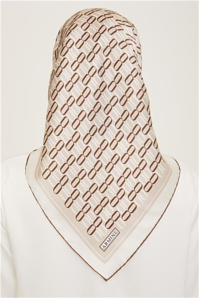 Armine Klasik Desenli Twill İpek Eşarp 24Ya9149 8 36
