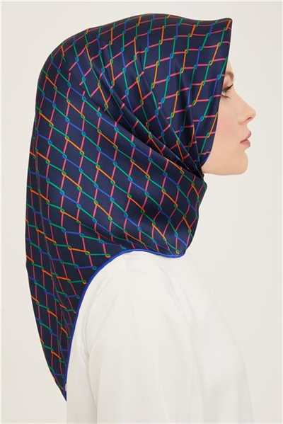 Armine Klasik Desenli Twill İpek Eşarp 24Ya9152 85 10