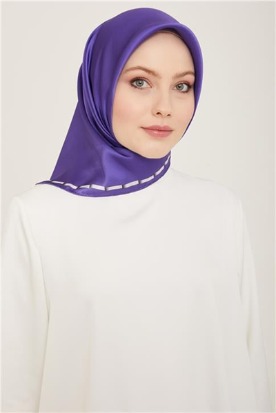 Armine Klasik Desenli Twill İpek Eşarp 24Ya9165 31 56