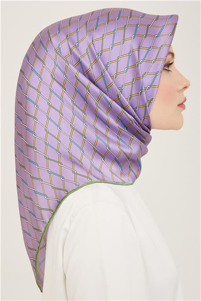 Armine Klasik Desenli Twill İpek Eşarp 24Ya9152 85 04