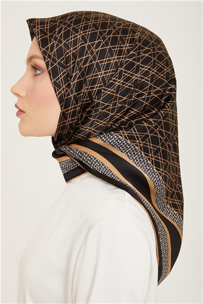 Armine Klasik Desenli Twill İpek Eşarp 24Ya9167 2 02