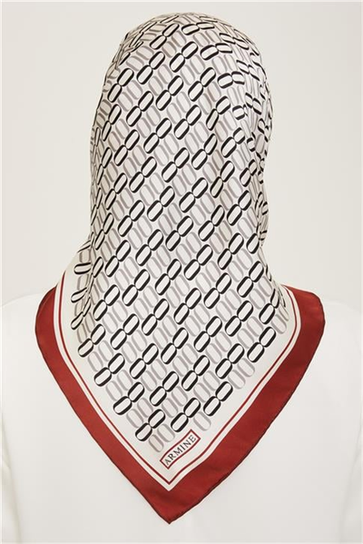 Armine Klasik Desenli Twill İpek Eşarp 24Ya9149 8 09